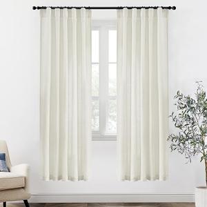 XTMYI LINEN CURTAINS Ivy Cream 127*335-2 Long 2 Panel Set Glass Door Windows