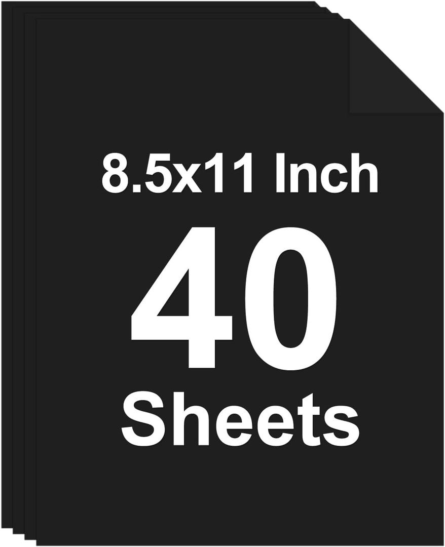 40 Sheets Colored Cardstock, 8.5 x 11 Construction Paper, Black Card Stock Paper, Cardstock Printer Paper for Halloween,Mothers Day, Christmas, Wedding Invitations, DIY Cards, Photo, Art and Crafts