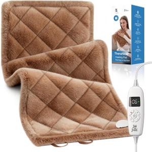 BOB AND BRAD Far Infrared Heating Pad, FSA-HSA Eligible Electric Weighted Heat Pad for Back, Period & Muscle Pain Relief, 6 Heat Settings, Auto-Off & Adjustable Belt, Gift for Women Men, ETL Certified (Brown (Weighted Pro, Deep Infrared Relief) 12"x24")