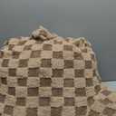 Aimuan Reading Pillow Checkered Bed Rest Wedge Backrest Checkerboard Pillow with Arms Back Support for Sitting Up in Bed Cushion Incline Rest Sleeping Snoring Pillow (Khaki, Large)