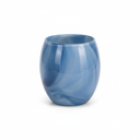 Dynasty Gallery Votive Candle Holder Glass Aqua and White Small Vase