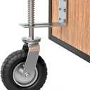 Heavy Duty Fence Gate Wheel - 8-inch Gate Wheels for Wooden or Metal Gate - Spring Loaded Farm Caster Support Wheel with Suspension for Swing Rolling Metal Tube Gate - Flat Free Tire - 360 Swivel