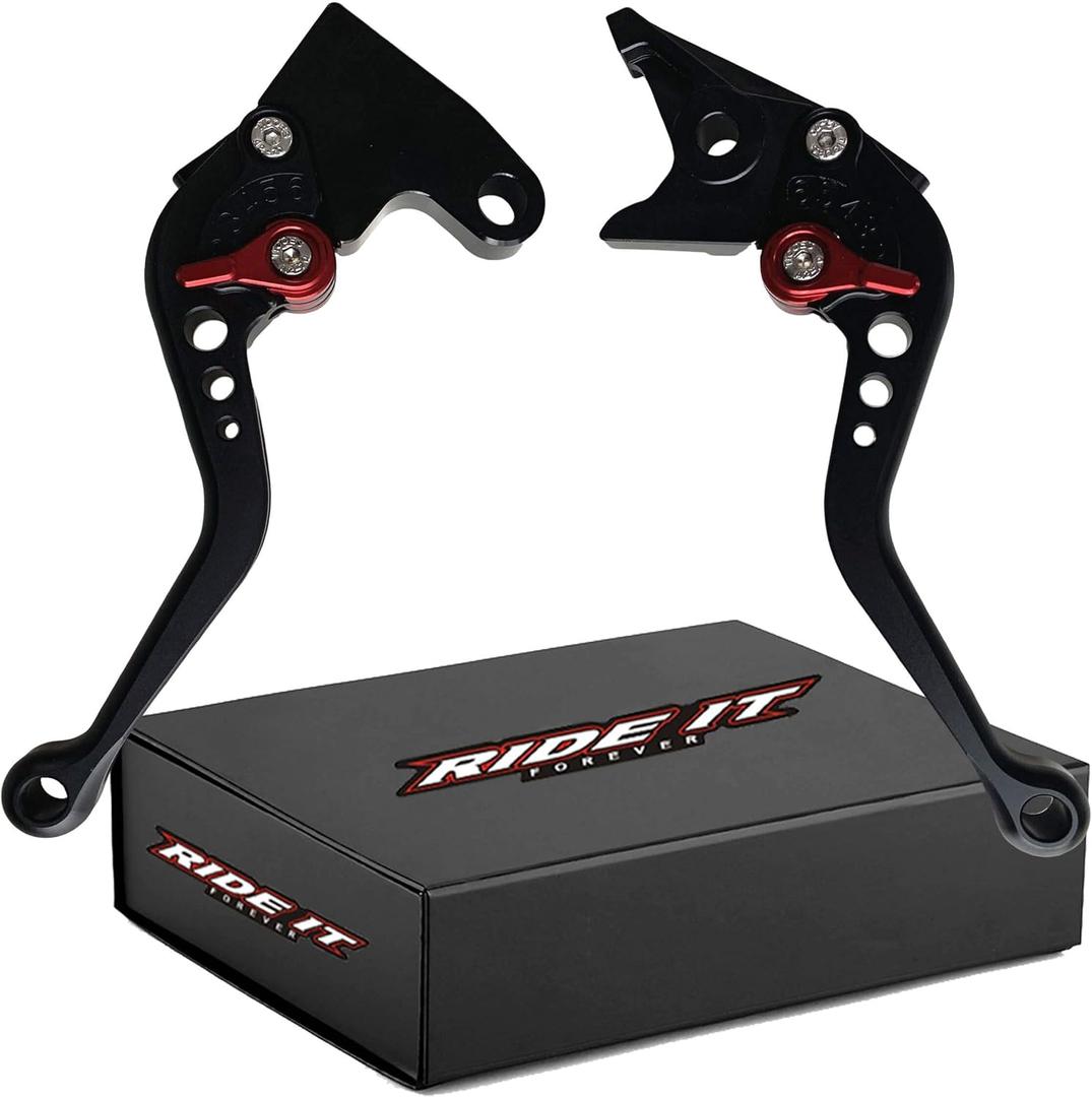 RIDE IT FOREVER Short Brake Clutch Levers for 675 Street Triple 08-16(not for R Model), Speed Triple 04-07, Tiger 800/XC(11-18), Thruxton 04-15, Bonneville 06-19, Daytona 955i, Rocket (Black)