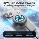 Qi2.2 Wireless Charger25W Fast Charging+Cooling Fan Magnetic Charger Pad with 2 Modes,LED Light Phone Holder Fast Charging Compatible with iphone17/16/15/14/13/12 Series (with 45W Adapter)