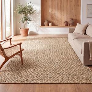 JONATHAN Y Hira Hand Woven Diamond Chunky Jute Natural Indoor Area Rug, 3x5, Bohemian, Transitional, Easy-Cleaning for Living Room, Bedroom, Kitchen, Pet Friendly, Non-Shedding (NFR100A-3)