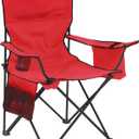 Coleman Portable Camping Chair with 4-Can Cooler, Cushioned Seat & Back with Side Pockets & Cup Holder, Carry Bag Included, Great for Camping, Tailgating, Firepits, Patio, & More, 24 inches x 37 inches x 40.5 inches