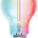 Feit Electric Smart LED Light Bulb, 40W Eq, Color Changing, Dimmable, Works with Alexa & Google Home, Wi-Fi Enabled, Straight Filament Glass Design, 90+ CRI, 15,000-Hour Lifetime, A1940/CL/RGBW/FIL/AG