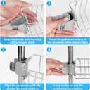 Clawfoot Tub Shower Caddy(Shower Rod Not Included),Clawfoot Tub Accessories,Tub Caddy,SUS304 Stainless Steel Shower Shelves,Clawfoot Tub Soap Caddy(Silver)