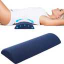 Cozyhealth - 3.15" H*23.6" L - Soft Lumbar Pillow for Sleeping, Memory Foam Back Lumbar Support Cushion for Lower Back Pain Relief Bed Waist Sleep Support Pillow for Side, Back (Dark Blue, Large)