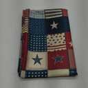 American Flag Tablecloth for Rectangle Tables Denim Patchwork of American Flag Picnic Table Cover Indoor and Outdoor Table Cloth Camping Tablecloths for Dinner Kitchen 82x60