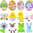 JOYIN 24 Pcs Foam Easter Egg Magnet Craft Kit, Easter Craft Kits DIY Animal and Egg Magnet Set for Kids Favor Classroom Homeschool Art Decor, Art and Craft Supplies Party Favors