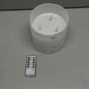 Eywamage 3 Wick Clear Glass Flameless Candle with Remote, Large Flickering LED Battery Pillar Candle  6" H 6"