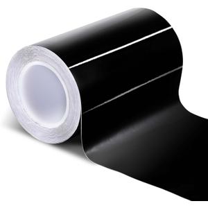 Spurtar Gloss Black Vinyl Wrap 4 Inch x 20ft Air-Release Adhesive Car Vinyl Tape Chrome Delete Wrap Roll DIY Car Exterior Decoration Door Edge Guard Vehicle Detailing Paper 10CM x 6M