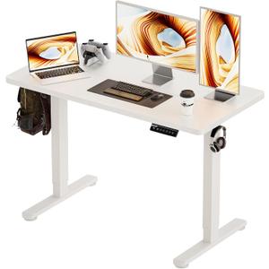 BIZUM Standing Desk Electric Adjustable Computer Desk-Stand up Desk Office Gaming Home Office Memory Desks 48x24 inches White, 47.2*23.6 Inch