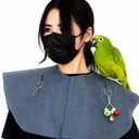Parrot Anti-Scratch Bird Poop Shoulder Protector Birds Anklet Toys, Multi-Functional Bird Diaper Flight Suits Pee Pads Diaper Poop Shawl for Medium Cockatiel Parakeet Macaw (Shoulder Protector-Blue)