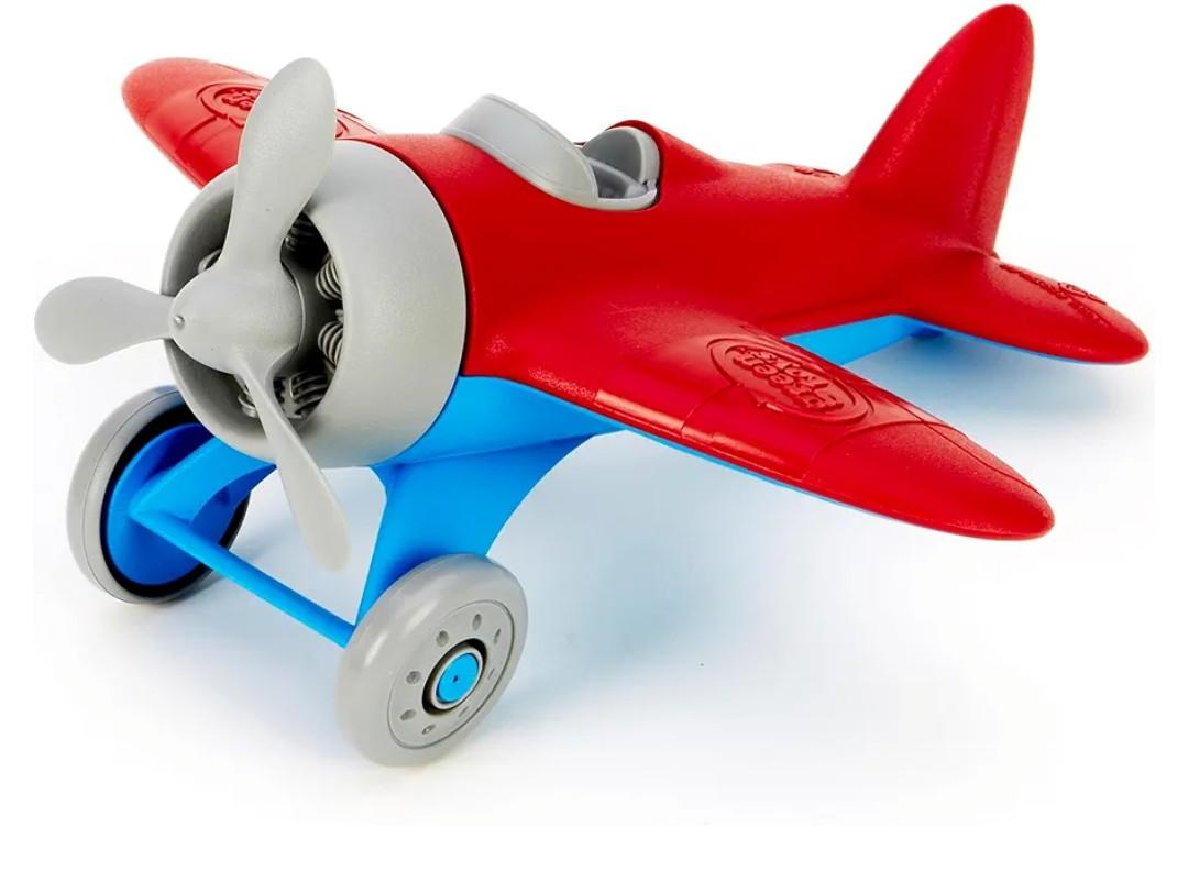 Green Toys Airplane, Red/Blue - Pretend Play, Motor Skills, Kids Flying Toy Vehicle. No BPA, phthalates, PVC. Dishwasher Safe, Recycled Plastic, Made in USA.