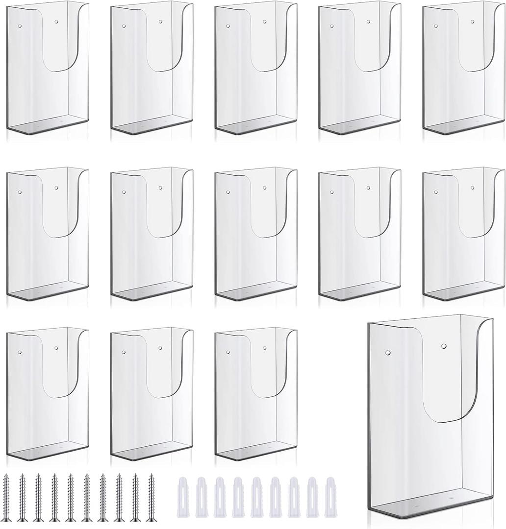 Blulu 20 Pcs Acrylic Brochure Holder Wall Mount, 4 x 6 Inches Clear Flyer Holder Rack, Plastic Pamphlet Stand with Nails for Magazine, Booklet, Card, Bookmark Display, Home Office and Church Supplies Blulu 20 Pcs Acrylic Brochure Holder Wall Mount, 4 x 6 Inches Clear Flyer Holder Rack, Plastic Pamphlet Stand with Nails for Magazine, Booklet, Card, Bookmark Display, Home Office and Church Supplies