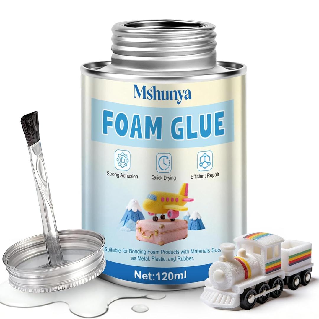 4 oz Foam Glue, Foam Glue Adhesive, Styrofoam Glue Adhesive, Super Strong Adhesion, Quick-Drying and Transparent, Specially Designed for foams Materials, Suitable for foams and Other Materials