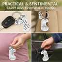 2 x Mom to Be Gifts - Pregnancy Announcement Keychain Set for Daddy and Baby - Parents to Be Jewelry Gift - New Dad First Time Mom Keyring - Future Mother Father Gift