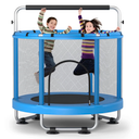 55" Trampoline for Kids with Enclosure, 440lbs Capacity Indoor & Outdoor Toddler Trampoline with Adjustable Gymnastics Bar & Toys, for Boys & Girls