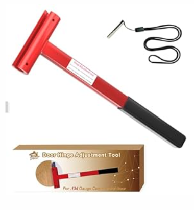 Door Hinge Adjustment Tool, Hinge Gap Adjusting Wrench for Heavy .134 Gauge Commercial Door, Hinge Hole Adjustment Wrench， Long Handle Hinge Repair bender with Rubber Grip 