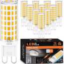 hansang 10 Pack G9 LED Bulb 3000K Warm White, T4 G9 Ceramic Bi-pin Base Light Bulbs, G9 Light Bulb Equivalent to 60W Halogen, 600Lm 120V AC 360 Degree Angle for Crystal Chandelier, Non-Dimmable