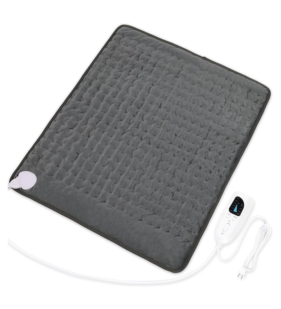 Heating Pad,Electric Heating Pads for Back,Neck,Abdomen,Moist Heating Pad for Shoulder,Knee,Arms,Legs,Dry/Moist Heat & Auto Shut Off,Christmas Gifts for Men and Women,Light Gray,24x20 Inch