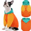 AOFITEE Medium Dog Hoodie, Warm Dog Sweater with Hood for Fall Winter, Soft Dogs Sweatshirt with Hat, Basic Hoodie for Medium Sized Dogs, Pullover with Hood for French Bulldog, Dachshund, Orange M