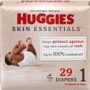 Huggies Size 1 Diapers, Skin Essentials Baby Diapers, Size 1 (8-14 lbs), 29 Count, Packaging May Vary