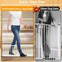 SHYUJAJIE Dog Gate for Small Dogs,Adjustable 18-48" Extra Wide Short Dog Gate for doorways,Low Pet Gate to Step Over for Stairs(White, 10" Height)