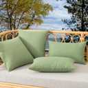 Kevin Textile Pack of 2 Outdoor Waterproof Pillow Covers Spring Decorative Farmhouse Throw Pillow Covers Couch Pillow Covers Spring for Patio Tent Bed Sofa Living Room 18x18 Inch Sage Green