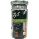 Ball Wide Mouth Mason Jar 9.9 Cup (1 Pack) With M.E.M Wooden Storage Lid for Storage, Grains, Herbs, Pasta, Coffee, Cookies