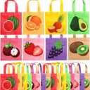 24 Pack Mix Fruits Party Favor Bags Summer Hawaiian Gift Bags Waterproof Non Woven Fruit Theme Tote Bags Reusable Luau Party Goody Treat Bags with Handle for Kids Birthday Tutti Fruity Party Supplies