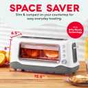 Dash Clear View Toaster | 10" Long Slot 2 Slice Toaster with See-Through Glass Window, 7 Browning Levels, Bagel, Defrost & Reheat Functions, Removable Glass Panel, Crumb Tray, White