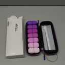 Weekly Pill Organizer, 7 Day Travel Medicine Pill case with Moisture-Proof Silicone Lid, Large AM PM Daily Pill Organizer 2 Times a Day for Vitamins & Supplements, Secure Zipper Pill Box(Purple)