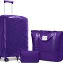 Carry On Luggage 22x14x9 Airline Approved, 20 Inch Expandable Hardshell Luggage Carry-on Suitcases with Spinner Wheels, Carry On Suitcase Set for Women (PURPLE) (20IN+DB/TB, GRAPE PURPLE-3PCS)