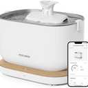 PETLIBRO Cat Water Fountain, App Monitoring Pet Fountains for Cats Indoor with Stainless Steel Tray, 2.5L/84oz Dockstream Automatic Water Dispenser for Drinking, 2.4G Wi-Fi Smart Bowl Inside