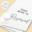 50 Pack Reserved Seating Signs with Ribbon - Elegant Wedding Chair Signs for Reserved Rows, Church Pews, Banquets - Instant Reserved Decor (White)