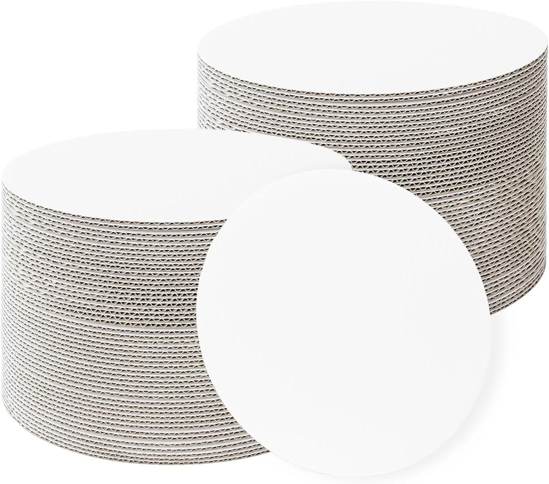 40 Pcs Cake Boards, White Cake Boards 10 Inch Round, Sturdy Thick Corrugated Cardboard Cake Boards, Food Grade Disposable Cake Plates Greaseproof Cake Tray for Cakes Dessert Pies Birthday Party