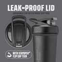 BlenderBottle Sport Sleek Shaker Cup Insulated Stainless Steel Water Bottle with Wire Whisk, 25-Ounce, Black
