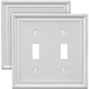 Decorative Metal Wall Plates, Switch Plates Outlet Covers (Off White/2 Toggle 2 Pack)