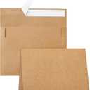 Silunkia 100 Packs Brown Blank Greeting Cards with Envelopes 5 x 7 | 300GSM Folded Cardstock and A7 Envelopes Self Seal for DIY Invitations, Wedding, Thank You Cards, Festival Blessings, 5 x 7 - 100 PCS
