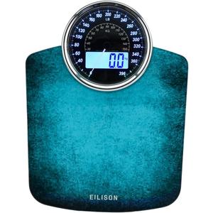 EILISON Highly Advance 2-in-1 Digital & Analog Weighing Scale for Body Weight-400lbs, 4 High Precison GX Sensor Accurate, Thick Tempered Glass, Extra Large Display (Blue)