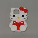 CLQLC Anime Cat Soft Silicone Case for iPhone 16 Pro Max,Fashion Kawaii Soft Silicone Animal tective Gel Shockof Gel Back Cover