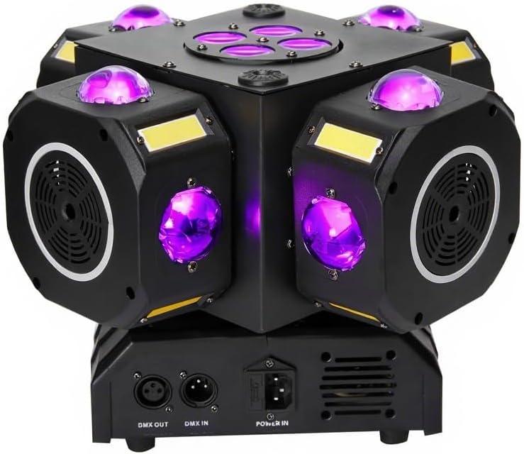 Moving Head DJ Lights 180W LED with 4 Rotating Head,16X10W RGBW 4-in-1 Multiple Effects Changing21CH DMX-512/Sound Activated for Christmas KTV Wedding
