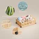 Bamboo Under Bed Storage with Wheels,Rolling Underbed Shoe Organizer Box for Shoes,Blankets,Toys,Clothes Container Space-Saving Bins for Bedroom,Closet,Dorm,Nursery