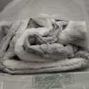 Cozy Bliss Deluxe Striped Rabbit Faux Fur Throw Blanket, Soft Fluffy Warm Plush Blanket for Winter, Modern Homr Decor, Tie-dye Grey 60"x80"