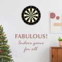 LinkVisions Dartboard with Staple-Free Bullseye, 18g Steel Tip Darts Set,12 Steel Tip Darts 18g, Dartboard Mounting Kits Included, 17.8"