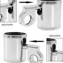 200 Chrome Handlebar Mount Motorcycle Metal Cup Holder Rotate 360 Degrees