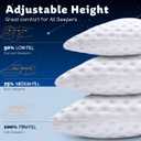 KUCEY Cooling Side Sleeper Pillow for Neck and Shoulder Pain, Luxury Shredded Memory Foam Curved Bed Pillows for Sleeping Set of 1- Adjustable Queen Size- Washable Cover Crescent White
